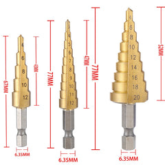 4-32 mm 4-20 mm HSS Titanium Coated Step Drill Bit High Speed Steel Metal Wood Hole Cutter Cone Drilling Tool