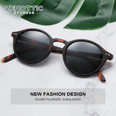 ZENOTTIC Fashion Polarized Sunglasses Men Women Brand Designer Retro Round Sun Glasses Vintage UV400 Goggles Shades