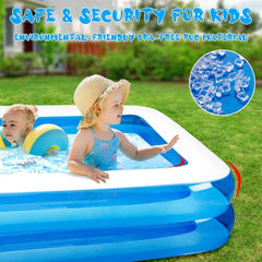 2m/2.6m Large Inflatable Swimming Pool Adults Kids Pools Bathing Tub Outdoor Indoor Bathtub Water Pool Family Party Toys