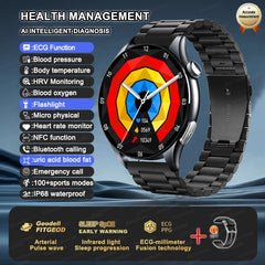 2025 New ECG+PPG Health Diagnosis Smartwatches Men Women Clock Uric Acid Lipid BP Heart rate Tracker NFC Sports Smart Watch IOS