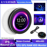 2.1 2.8 Inch IPS Secondary Screen 480x480 USB Water-Cooled Round LCD CPU GPU RAM HDD Monitoring NO AIDA64 MINI PC Gamer Display