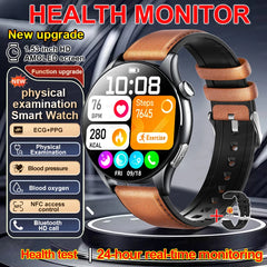 2025 New Smart Watch NFC ECG+PPG Blood oxygen Uric Acid Blood Pressure Sapphire Smartwatch Men For Samsung Galaxy Xiaomi Huawei