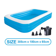 2m/2.6m Large Inflatable Swimming Pool Adults Kids Pools Bathing Tub Outdoor Indoor Bathtub Water Pool Family Party Toys