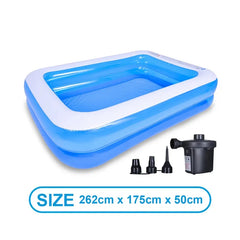 2m/2.6m Large Inflatable Swimming Pool Adults Kids Pools Bathing Tub Outdoor Indoor Bathtub Water Pool Family Party Toys