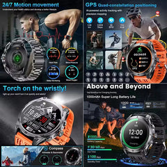 T-Rex 3 Ultra GPS Military Smart Watch Men 10ATM Waterproof Outdoor Sport Fitness Tracker Health Monitor Bluetooth Call Compass