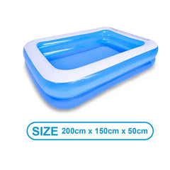 2m/2.6m Large Inflatable Swimming Pool Adults Kids Pools Bathing Tub Outdoor Indoor Bathtub Water Pool Family Party Toys