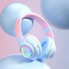 Wireless Bluetooth Headphones Children's Multi-color Light Headsets with Microphone can be Inserted SD Card HIFi Stereo Earphone
