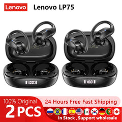 Lenovo LP75 Ture Wireless Headphones TWS Bluetooth 5.3 Noise Reduction Sports Ear Hook HiFi Stereo Waterproof Gaming Earphones