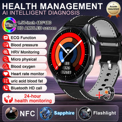 2025New Health Monitoring Uric Acid Blood Pressure Blood oxygen Body Analysis Smart Watch ECG+PPG Clock Smartwatches Men For IOS