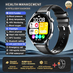 2025 New ECG+PPG Health Diagnosis Smartwatches Men Women Clock Uric Acid Lipid BP Heart rate Tracker NFC Sports Smart Watch IOS