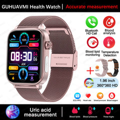 2025 New For XIAOMI ECG+PPG Blood Fat Uric Acid Health Smartwatch Men Women Heart Rate Blood Pressure Bluetooth Call Smart Watch