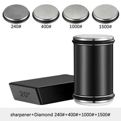 Rolling Knife Sharpener Double Sided Diamond Sharpening Stone 15/20° Degree Magnetic Angle Roller Sharpening for Kitchen Knives