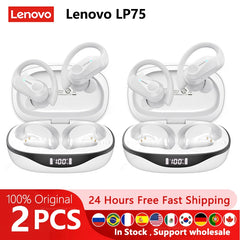 Lenovo LP75 Ture Wireless Headphones TWS Bluetooth 5.3 Noise Reduction Sports Ear Hook HiFi Stereo Waterproof Gaming Earphones
