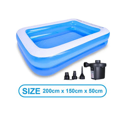 2m/2.6m Large Inflatable Swimming Pool Adults Kids Pools Bathing Tub Outdoor Indoor Bathtub Water Pool Family Party Toys