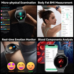 2025New Health Monitoring Uric Acid Blood Pressure Blood oxygen Body Analysis Smart Watch ECG+PPG Clock Smartwatches Men For IOS