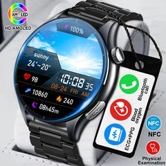2025 New Smart Watch NFC ECG+PPG Blood oxygen Uric Acid Blood Pressure Sapphire Smartwatch Men For Samsung Galaxy Xiaomi Huawei
