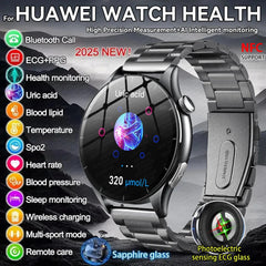 2025New Health Monitoring Uric Acid Blood Pressure Blood oxygen Body Analysis Smart Watch ECG+PPG Clock Smartwatches Men For IOS