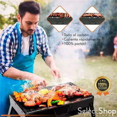 Portable BBQ Charcoal Grill Stainless Steel Small Mini BBQ Tool Kit Outdoor Cooking Camping Picnic Beach Portable BBQ