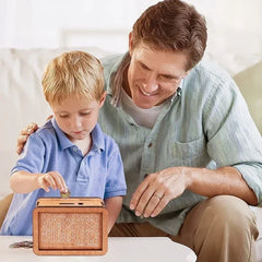 1000/3000/5000/10000 Euro Money Box Wooden Money Box Reusable with Savings Target and Number Box Home Decoration