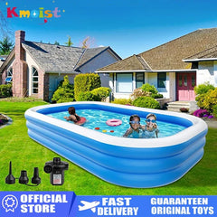 2m/2.6m Large Inflatable Swimming Pool Adults Kids Pools Bathing Tub Outdoor Indoor Bathtub Water Pool Family Party Toys