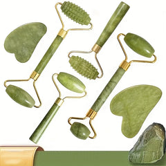 Jade Gua Sha & Face Roller Set