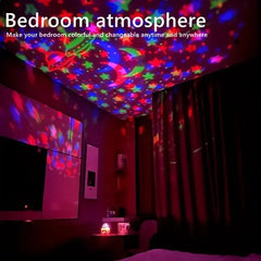 LED Starry Sky Night Lights USB Rotating Projector Lamp Magic Ball Moon Star Christmas Lights Home Room Atmosphere Decorations